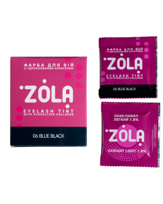 Фарба для вій з колагеном Zola 06 Blue Black у саше 5ml