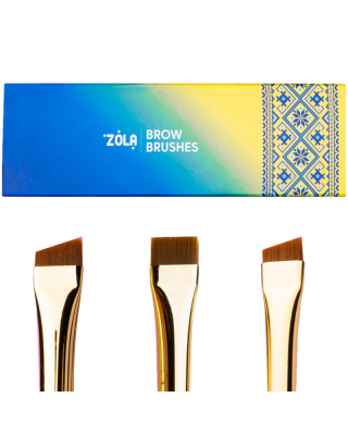 Набір пензлів для фарбування брів Zola BROW BRUSHES UKRAINIAN EDITION
