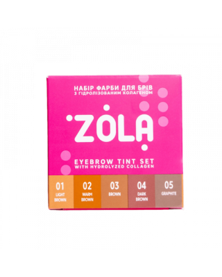 ZOLA Набір фарб для брів з коллагеном у саше 5x5ml (5 кольорів)