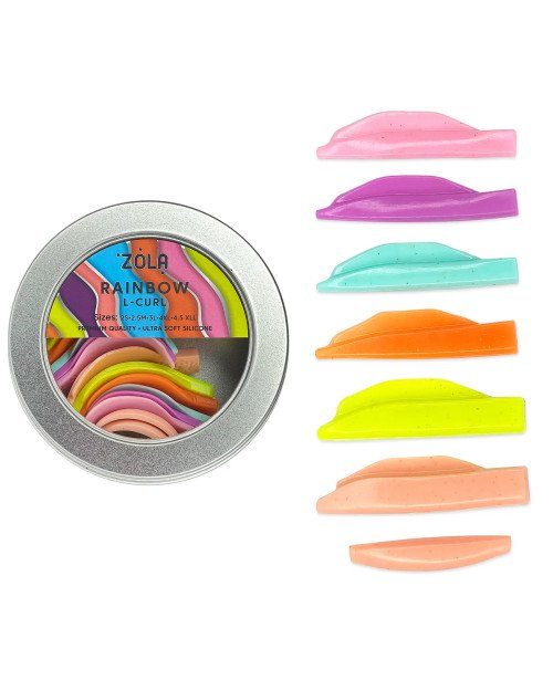 Валики для ламінування Zola Rainbow L-Curl 7 пар
