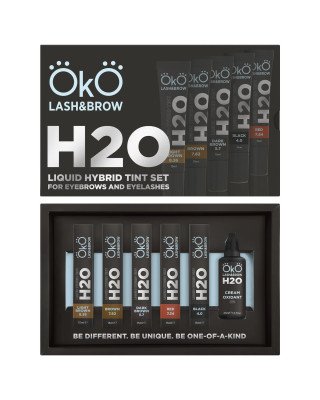 Набір фарби для брів та вій OKO Liquid Hybrid Tint H2O з окисником