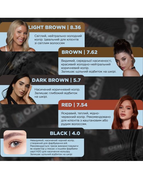 Фарба для брів та вій ОКО Liquid Hybrid Tint Н2О Light brown 8.36, 15 мл